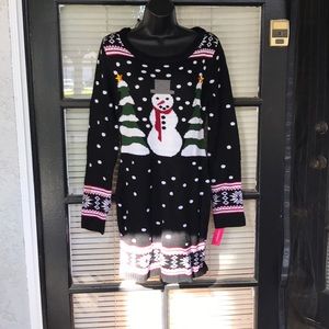 Xhilaration Black and White Long Sleeve Sweater Dress